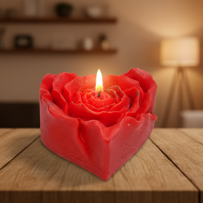 Heart Shape Scented Flower Candle