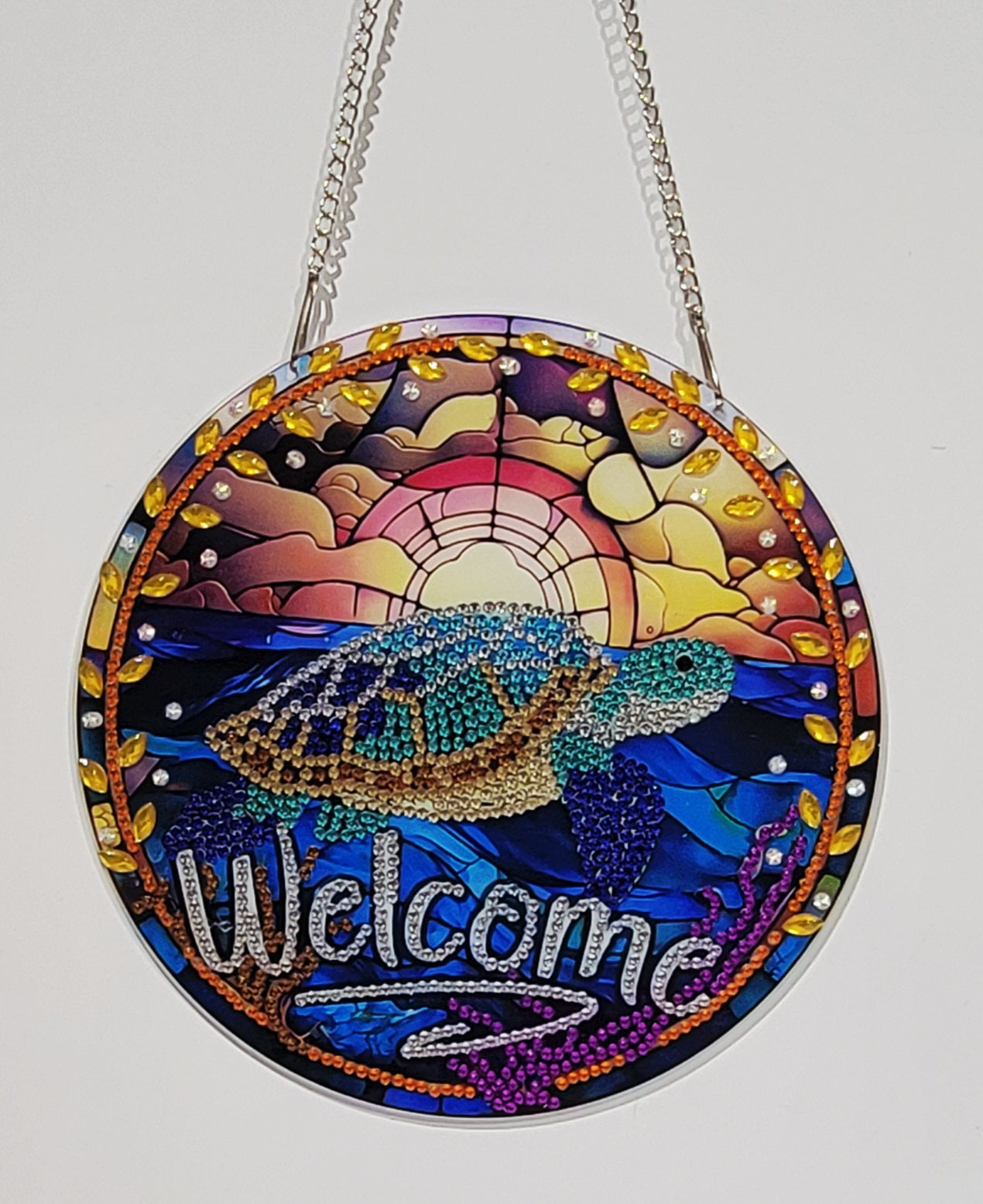 Welcome Turtle Window Decor