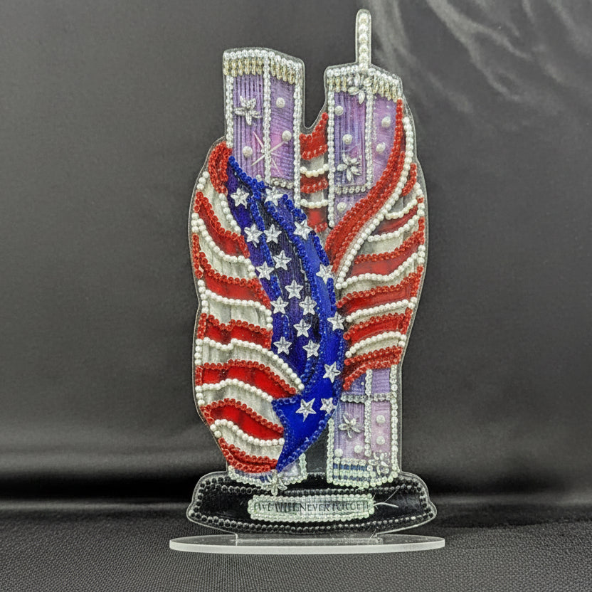 Patriotic Twin Towers Diamond Art Stand (Double‑Sided)