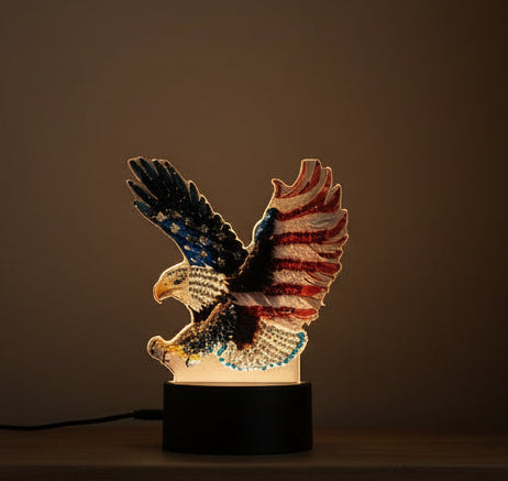 Shimmering Diamond Art Eagle Nightlight