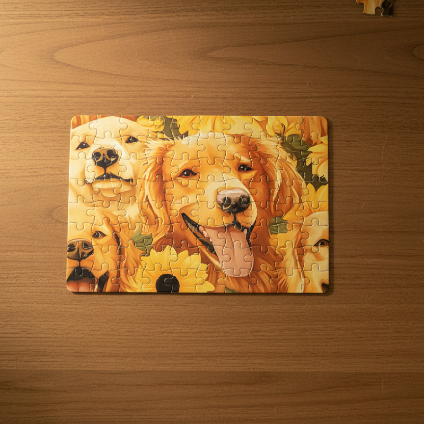 Golden Retriever Portrait Puzzle – Bright & Cheerful 80‑Piece Activity