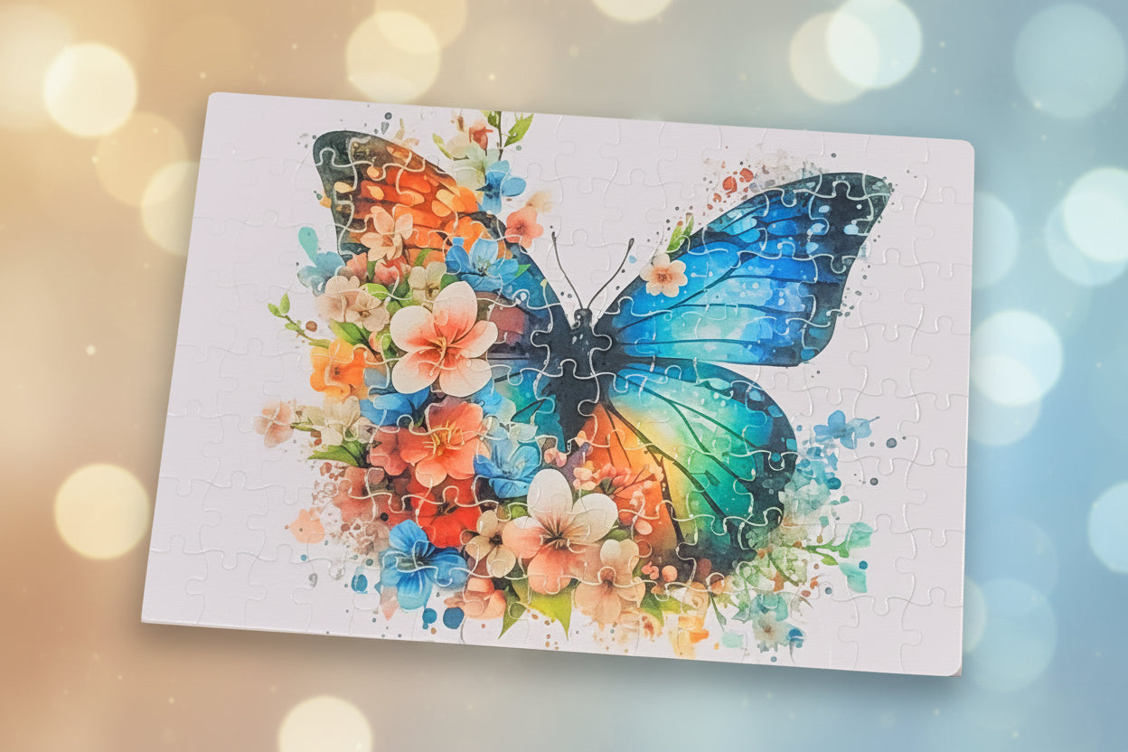 Artistic Butterfly Puzzle – Detailed 120‑Piece Design