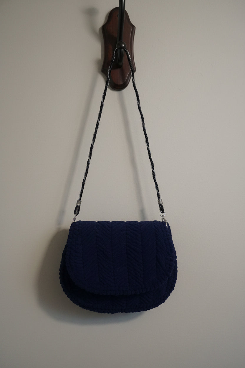 Navy Blue Crochet Purse
