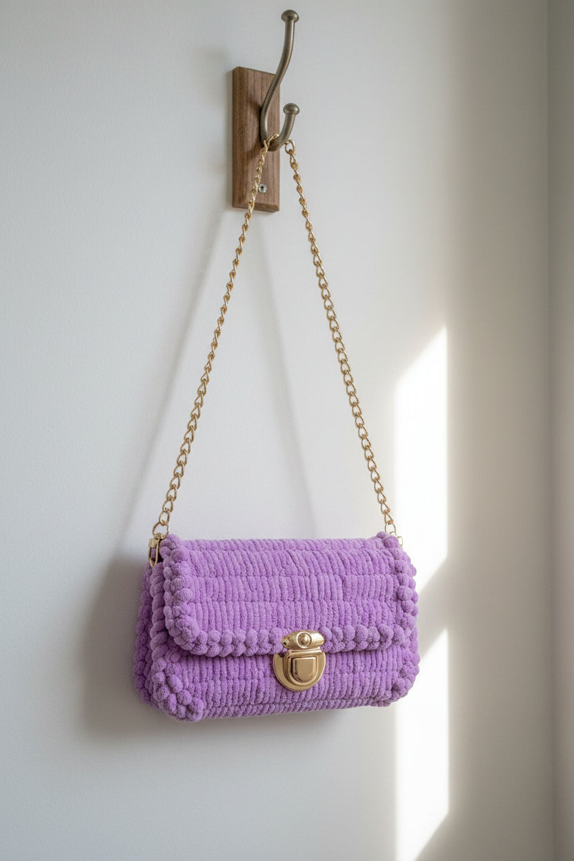 Lavender Crochet Purse
