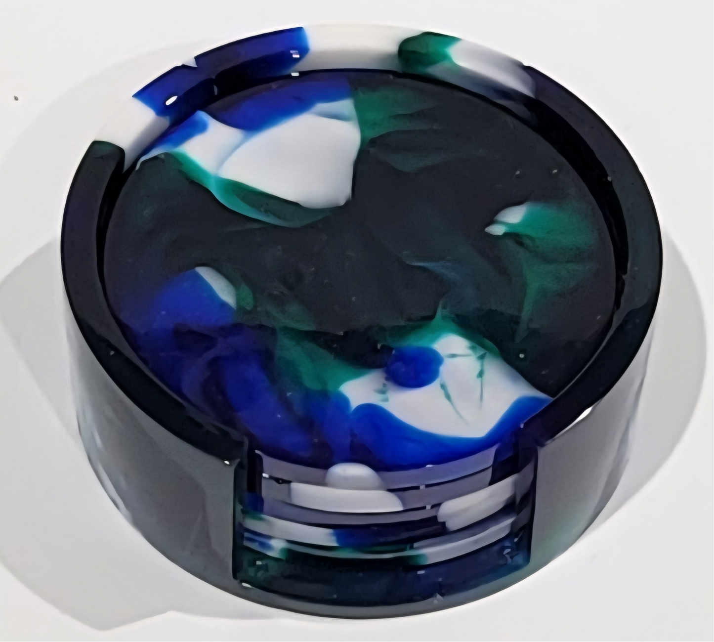 Circular Blue/White/Green Coasters