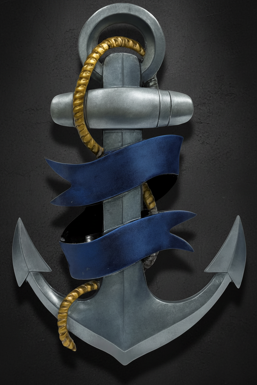 Metallic‑Finish Anchor Wall Art