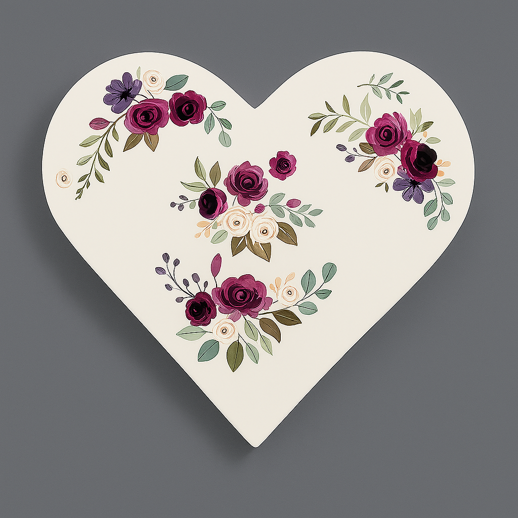 Heart W/Flowers Wall Hanging