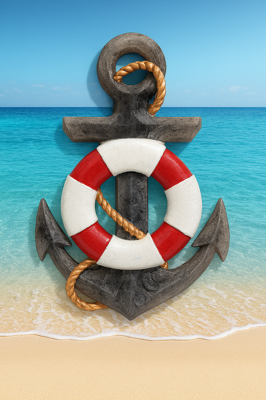 Nautical Anchor Sculpture – Maritime Wall Decor