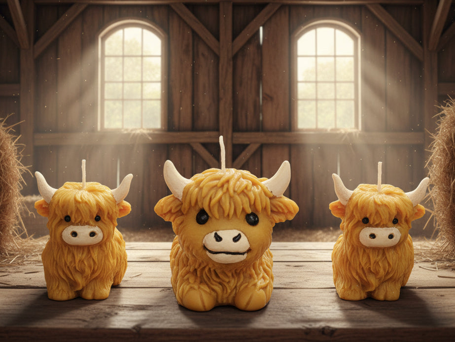 Highland Cows Momma & Babies Artisan Candle
