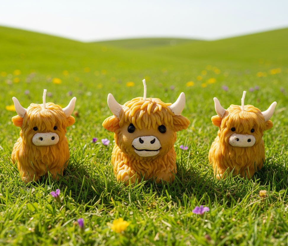 Highland Cows Momma & Babies Artisan Candle