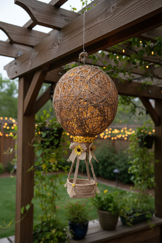 Light up Macrame Hot Air Balloon Decoration