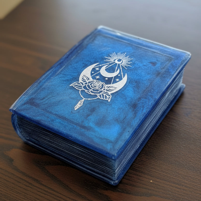Blue Resin Decorative Box – Small Organizer for Shelf or Desk