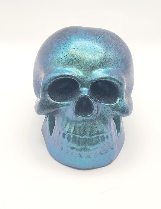Large Aqua/Purple Decorative Skull