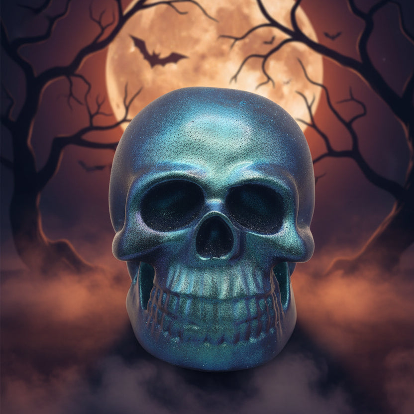 Large Aqua/Purple Decorative Skull