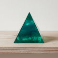 Small Green Resin Pyramid for Desk, Shelf & Home Décor