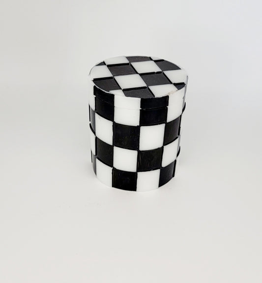 Checkered Circular Jar