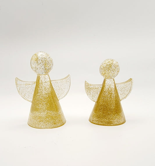 Large Angel Figurine (Gold Glitter)