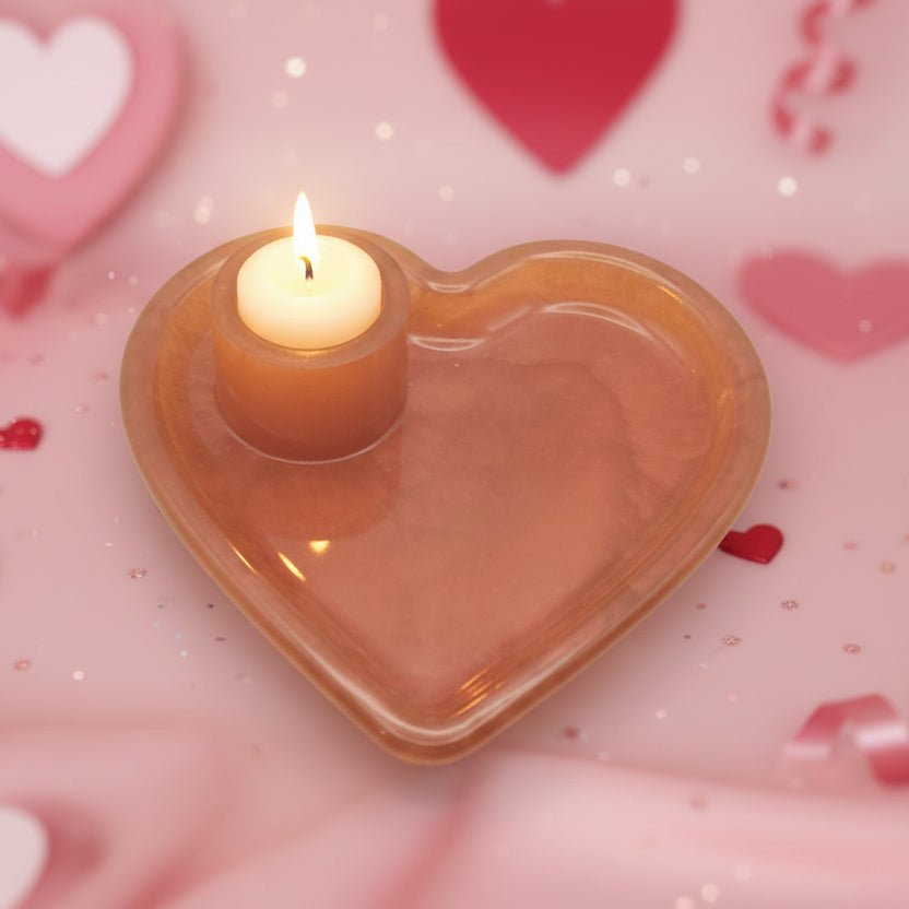 Heart Shape Candle Holder and Dish