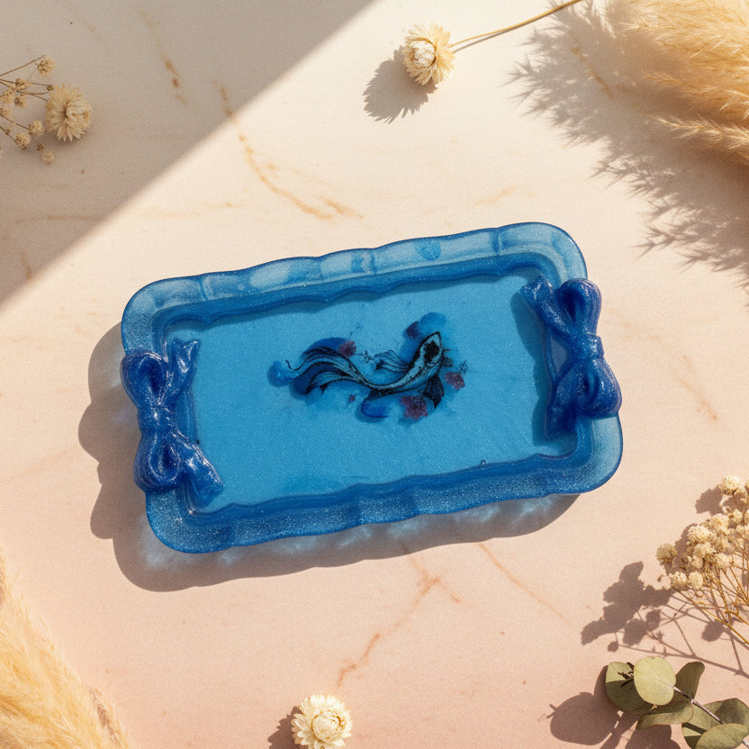 Coastal Blue Fish Decorative Tray