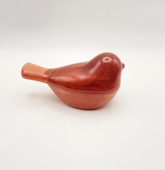 Bird Dish w/Lid Rust