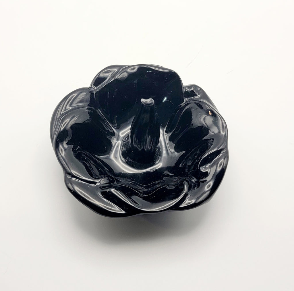 Black Flower Ring Holder
