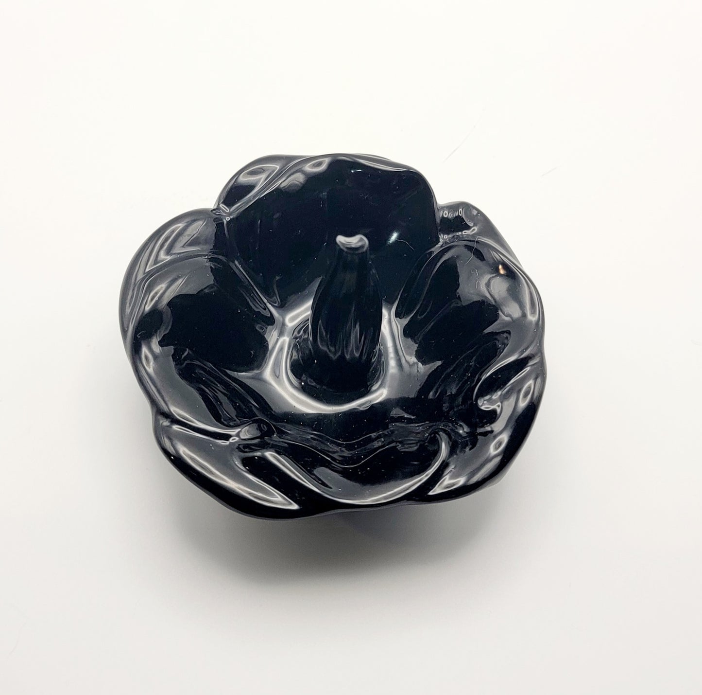 Black Flower Ring Holder