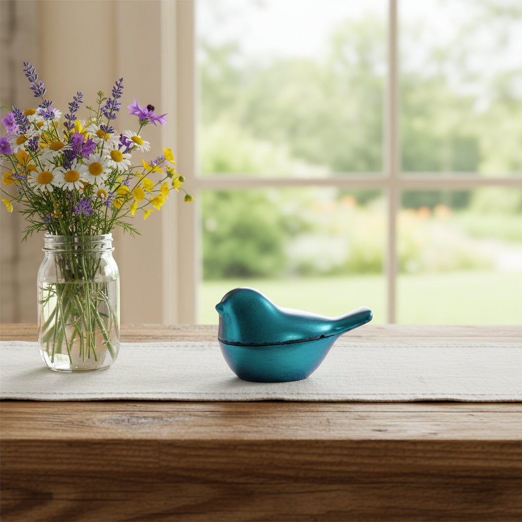 Metallic Blue Bird Dish