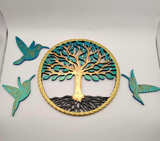 Tree of Life w/Humming Birds Wall Hanging