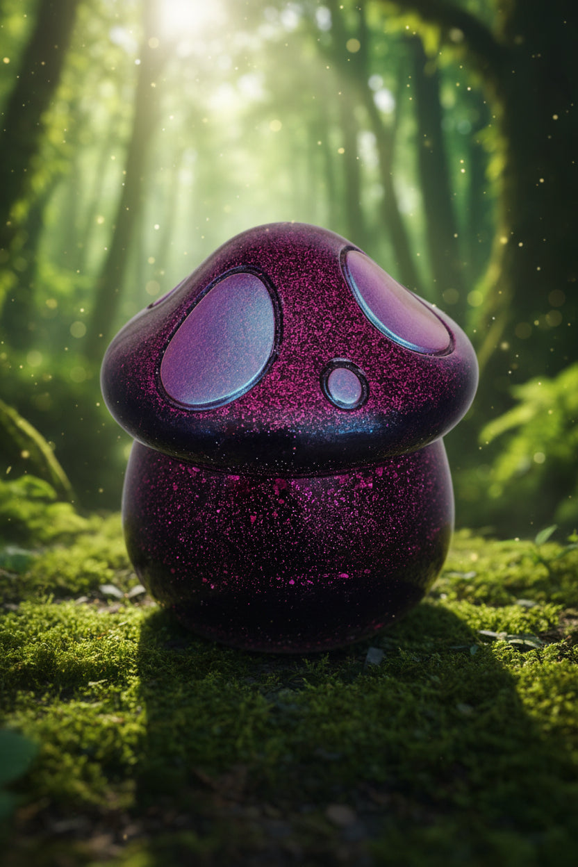 Pink & Purple Mushroom Jar – Whimsical Decorative Organizer