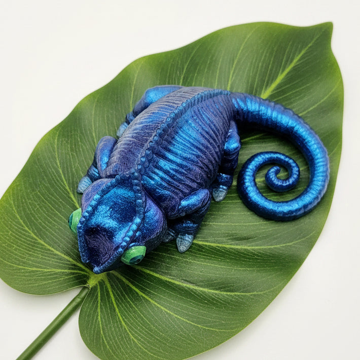 Blue Resin Lizard Figurine