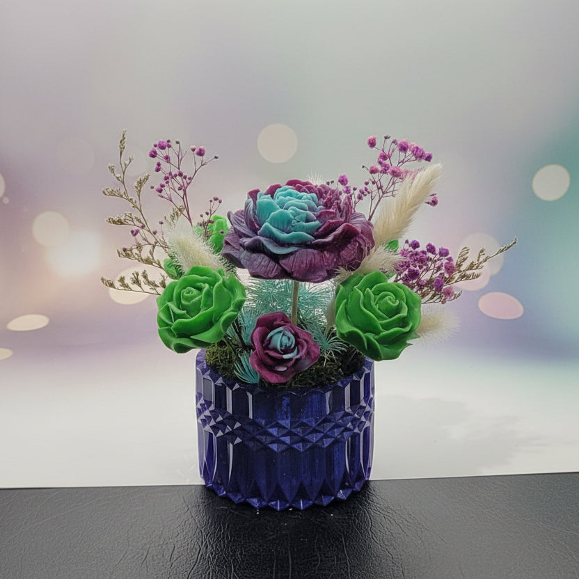 Multicolor Floral Wax Melt Bouquet | Decorative Scented Wax Flowers