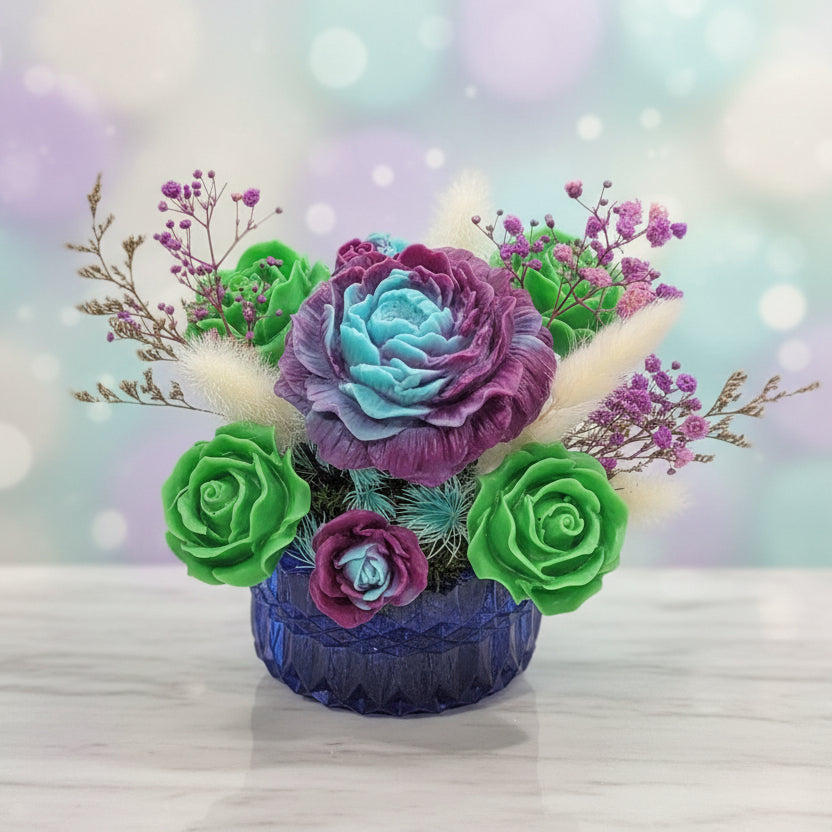 Multicolor Floral Wax Melt Bouquet | Decorative Scented Wax Flowers