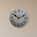 Grey Clock with Gold Numbers