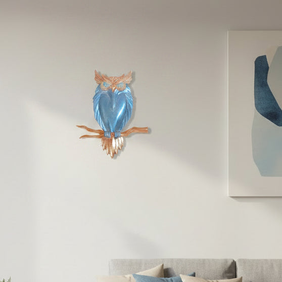 Owl Wall Art in Glossy White Resin