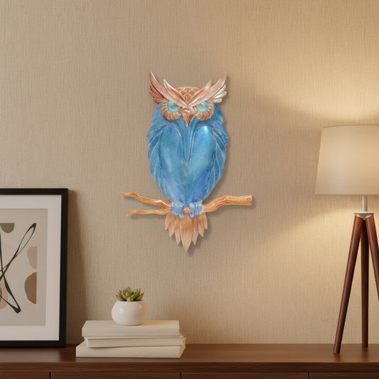 Owl Wall Art in Glossy White Resin
