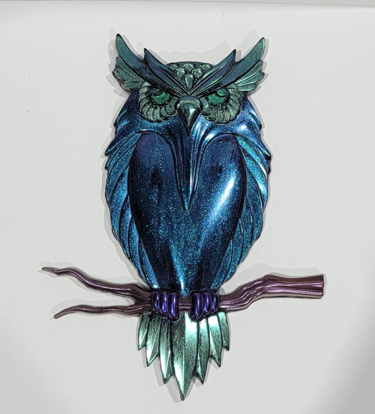 Owl Wall Hanging (Made w/ Black Resin)