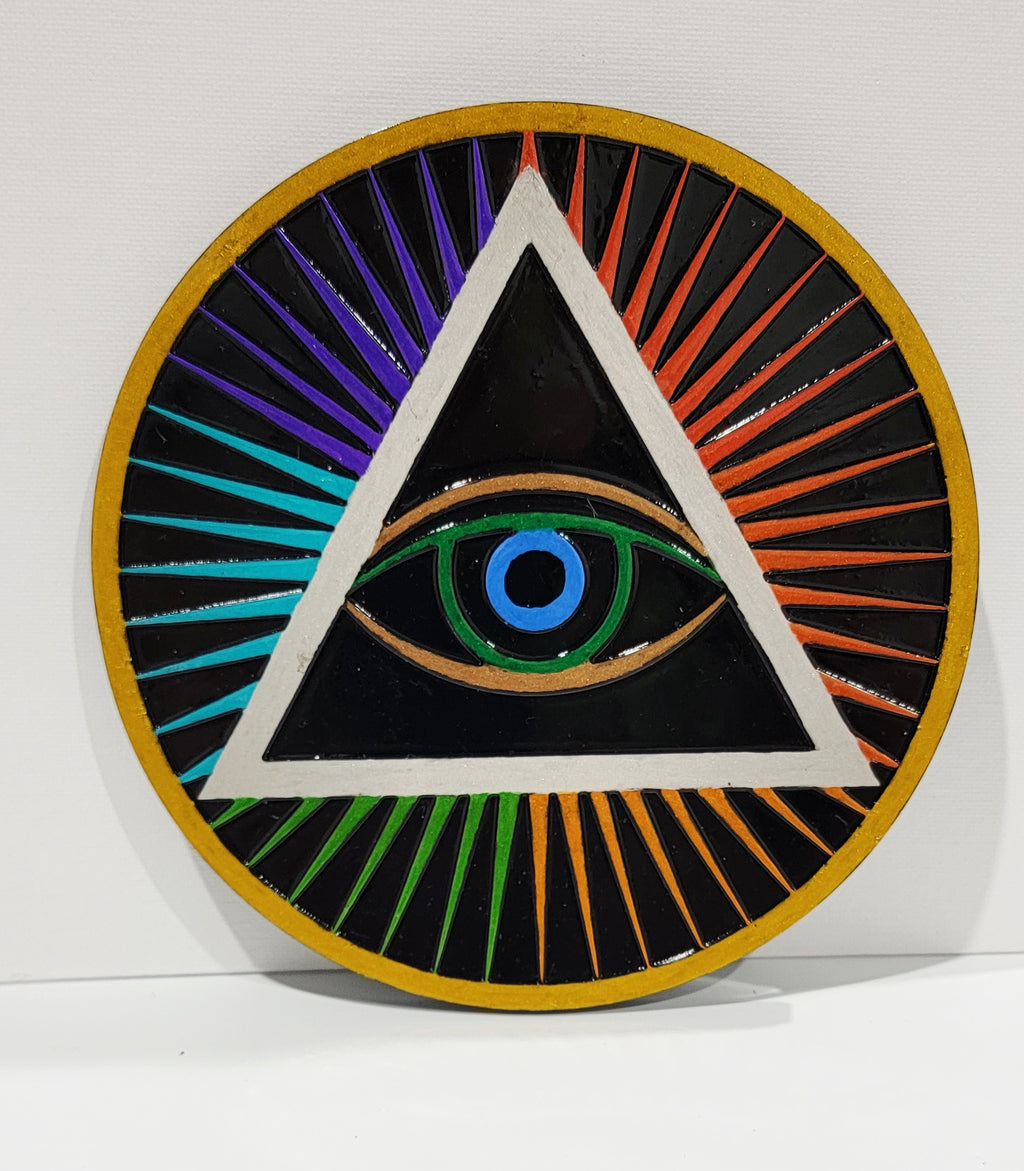 Modern Circular Pyramid Art Plaque