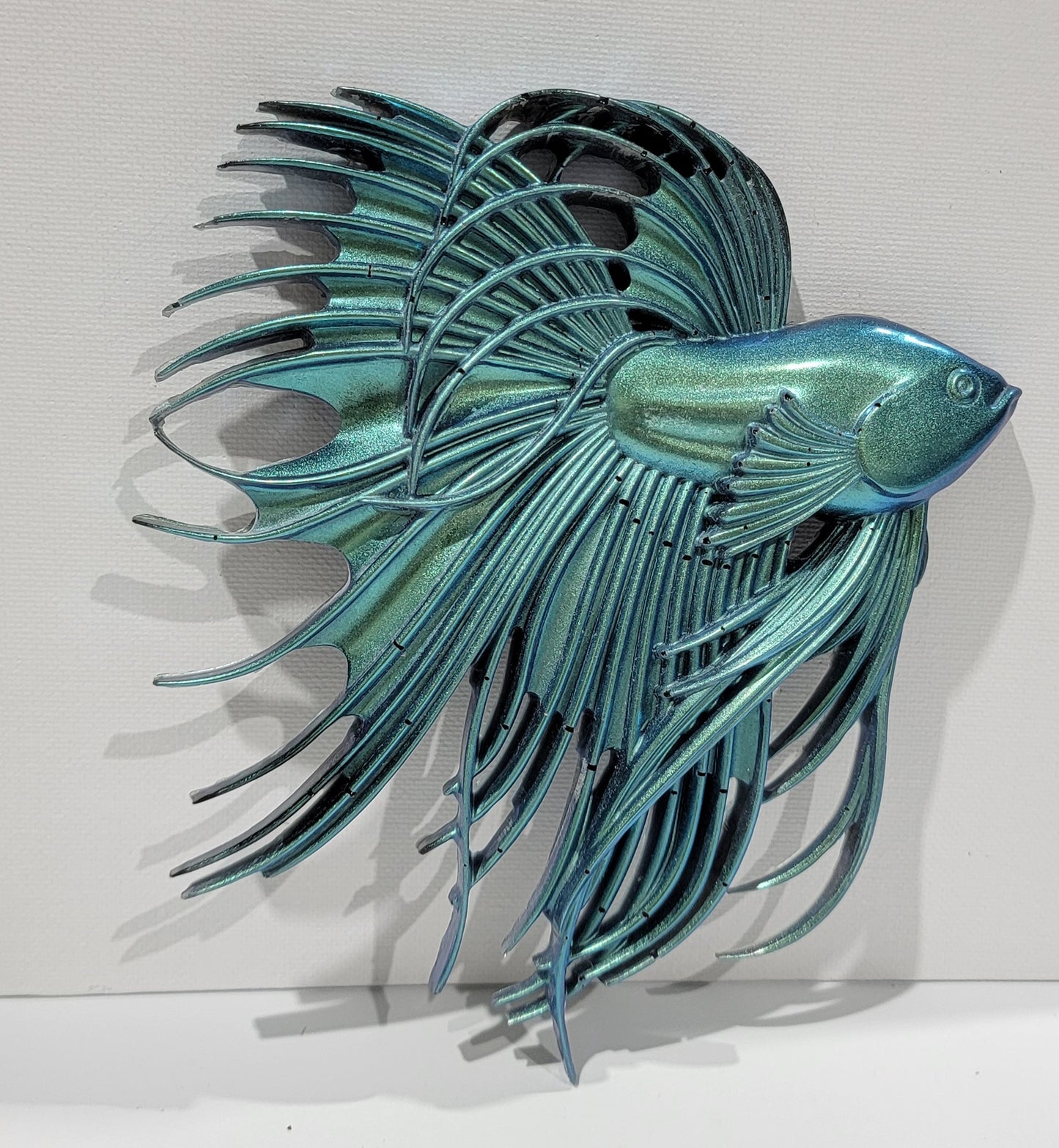 Blue & Green Beta Fish Wall Art