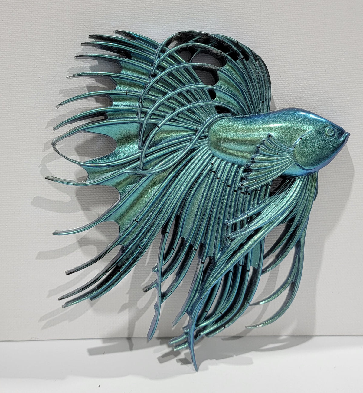 Blue & Green Beta Fish Wall Art
