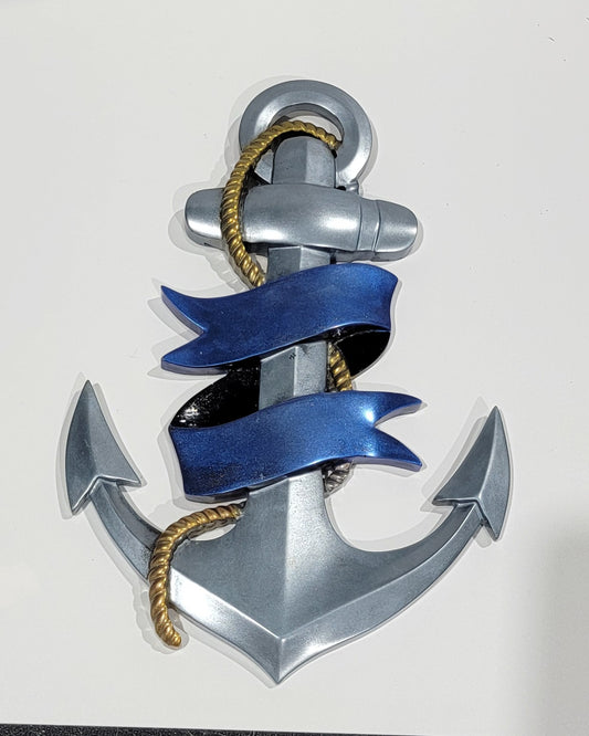 Anchor w/Silver and Blue Ribbon