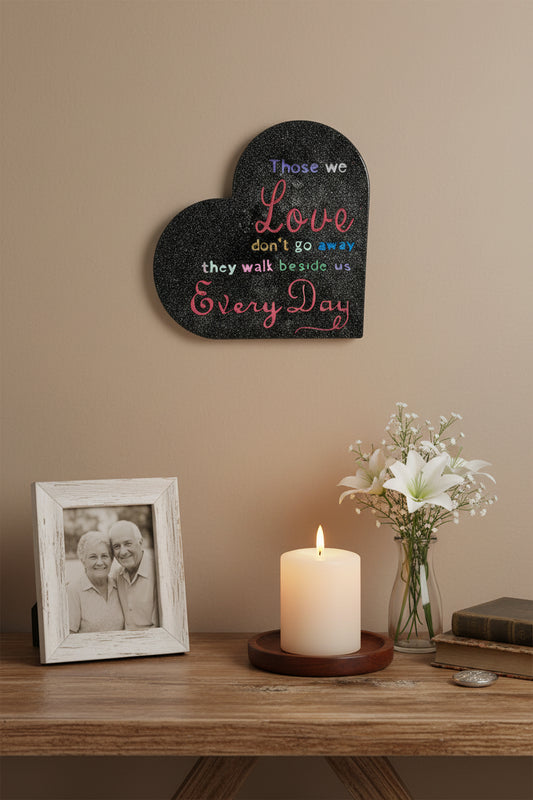 Black Heart with Memorial Saying Wall Hanging