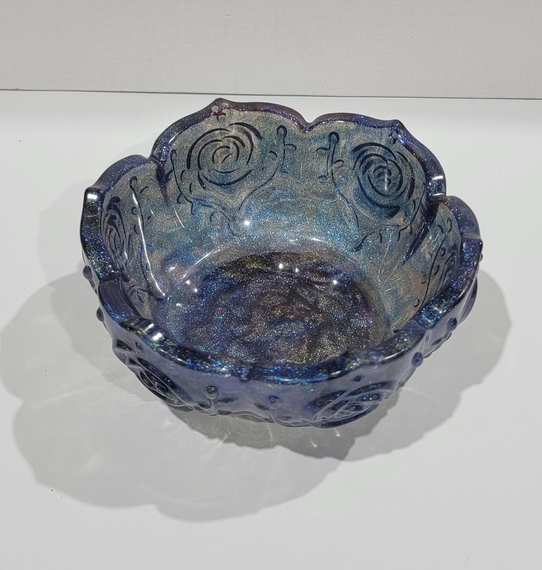 Shimmering Holographic Blue Decorative Bowl