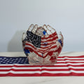 Light Up Hands Holding American Flag Dish