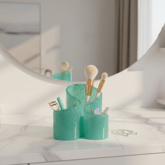 Green Makeup Holder – Compact Vanity Organizer