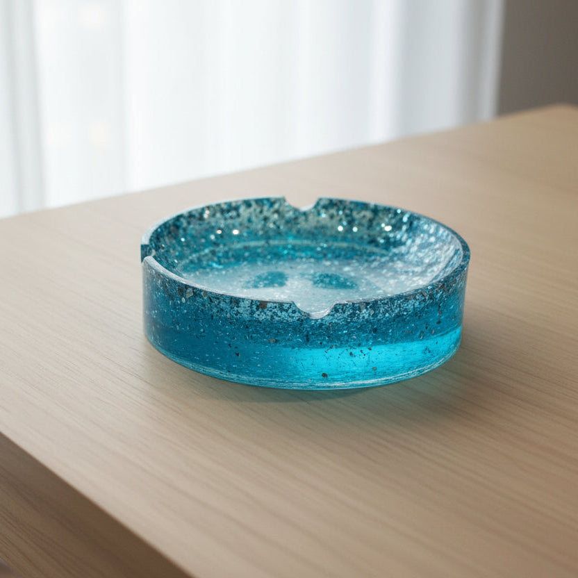 Sparkling Blue Decorative Ash Tray