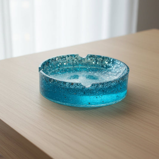 Sparkling Blue Decorative Ash Tray