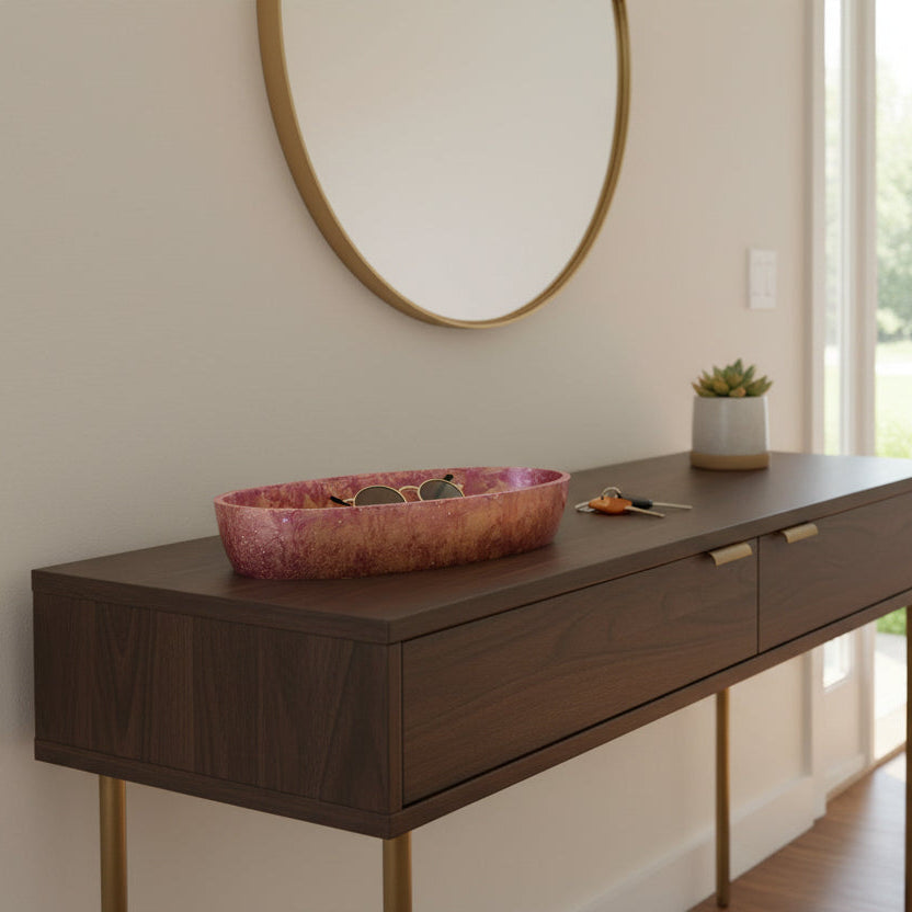 Sculpted Resin Bowl in Elegant Brown Tones