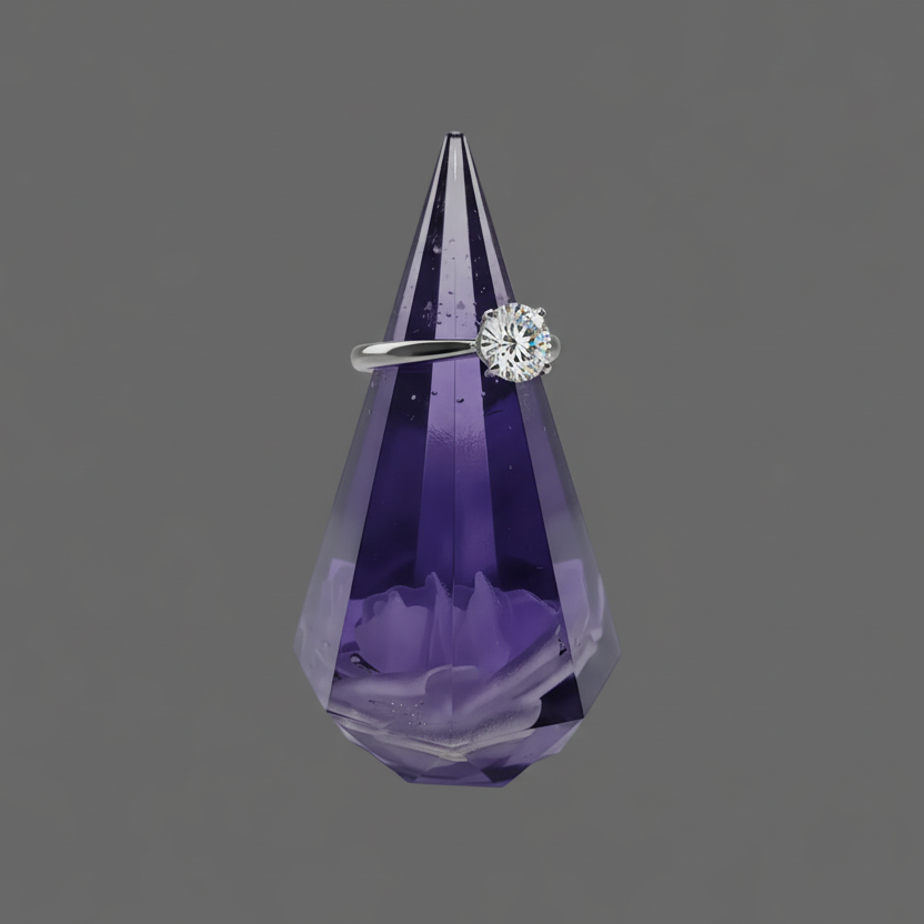 Handcrafted‑Style Purple Resin Ring Holder