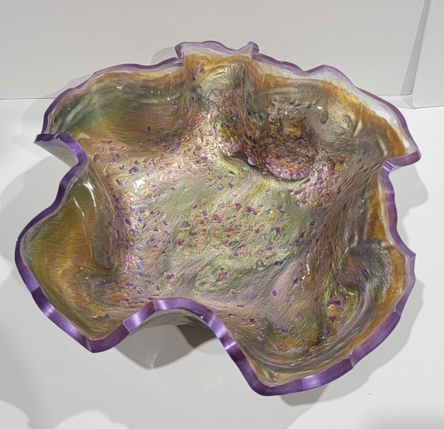 Chunky Glitter Resin Bowl in Brown & Purple – Contemporary Home Décor