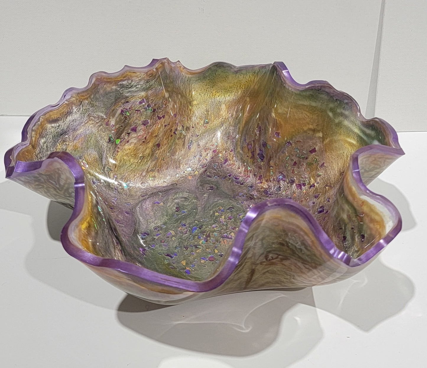 Chunky Glitter Resin Bowl in Brown & Purple – Contemporary Home Décor